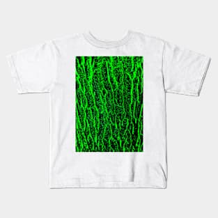 Texture - Neon Green Tree bark Kids T-Shirt